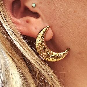 Gold Crescent Moon Earrings